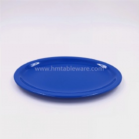 Unbreakable oval shaped bule colour melamine dinner dish plate